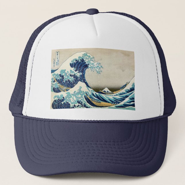 Casquette Katsushika Hokusai - La Grande vague au large de K (Devant)