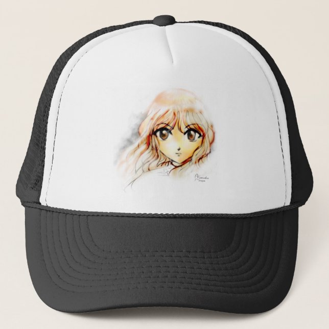 Casquette Kawaii de yeux de croquis de fille d'Anime de (Devant)