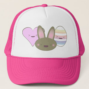 CASQUETTE KAWAII EASTER TRIO BUNNY CHOCOLATE EGG HEART HAPPY