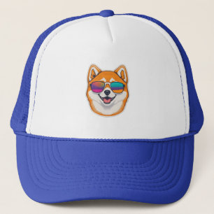 Casquette Kawaii Shiba Inu Avec Lunettes De Soleil