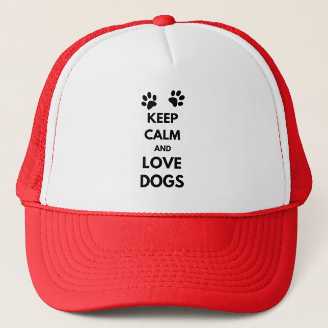 Casquette Keep calm and love dogs (Devant)