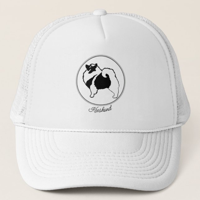 Casquette Keeshond Graphics - Cute Original Chig Art (Devant)