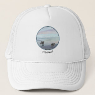 Casquette Keeshonds at the Seashore Peinture Dog Art