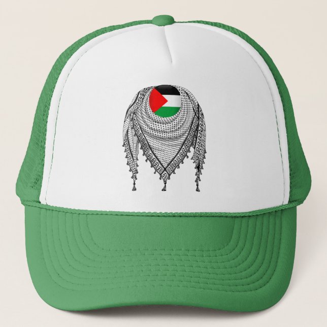 Casquette Keffiyeh Écharpe palestinienne tissu traditionnel (Devant)