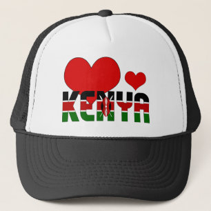 Casquette Kenya Drapeau Coeur rouge vert noir patriotique