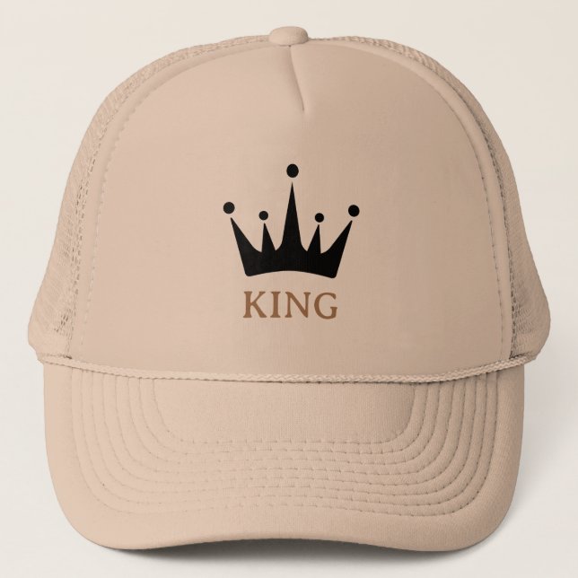 Casquette Khaki et Khaki KING Texte Image de Couronne (Devant)