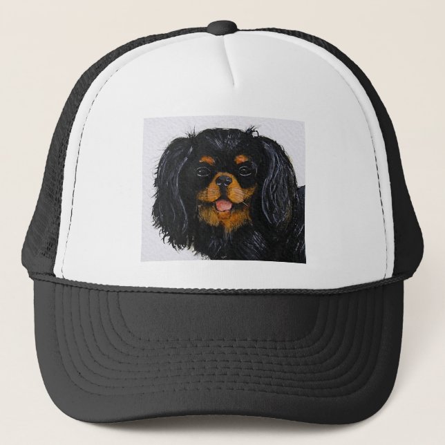 Casquette King Charles Cavalier Spaniel noir et bronzé (Devant)