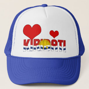 Casquette Kiribati Drapeau Coeur Rouge Bleu Blanc Soleil Pat
