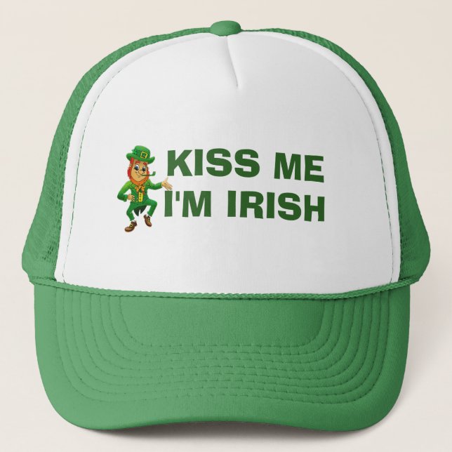 Casquette Kiss Me Im Irlandais Drôle Jour de la Saint Patric (Devant)