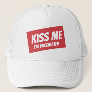 Casquette Kiss Me I'm Vaccination Modern Cute Funny Citation