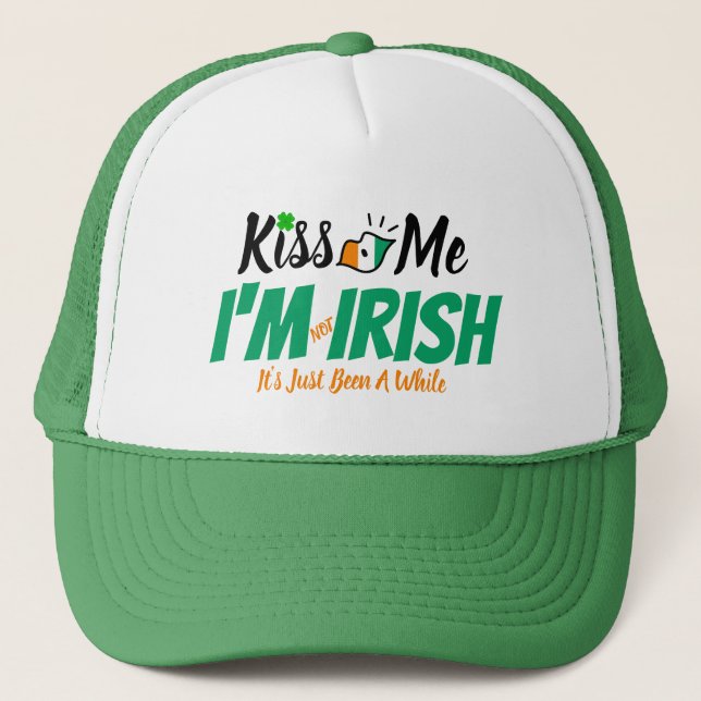 Casquette Kiss Me Je ne suis pas Irlandais, c'est juste un m (Devant)