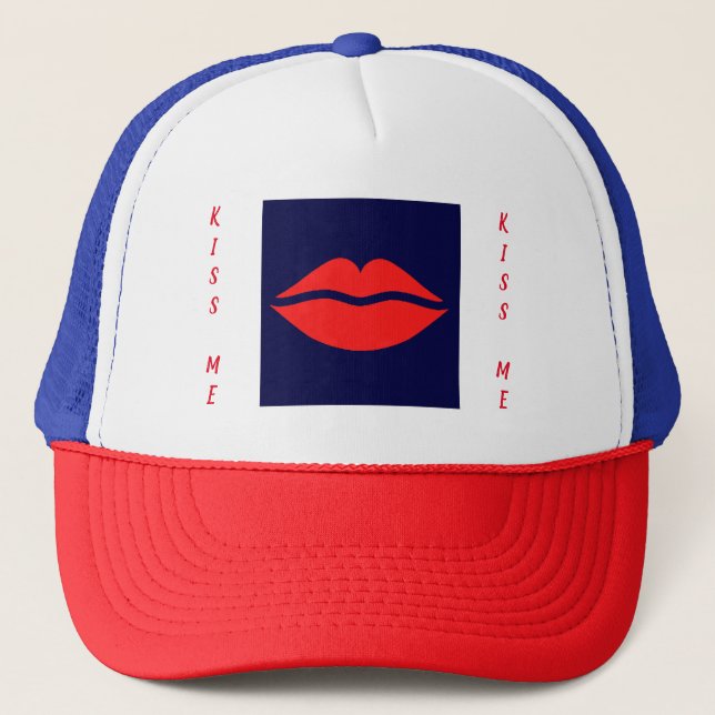 CASQUETTE KISS ME ROUGE BLANC ET BLEU (Devant)