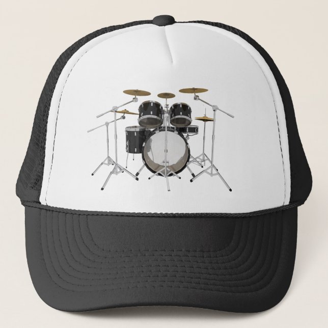 Casquette Kit de tambour noir : (Devant)