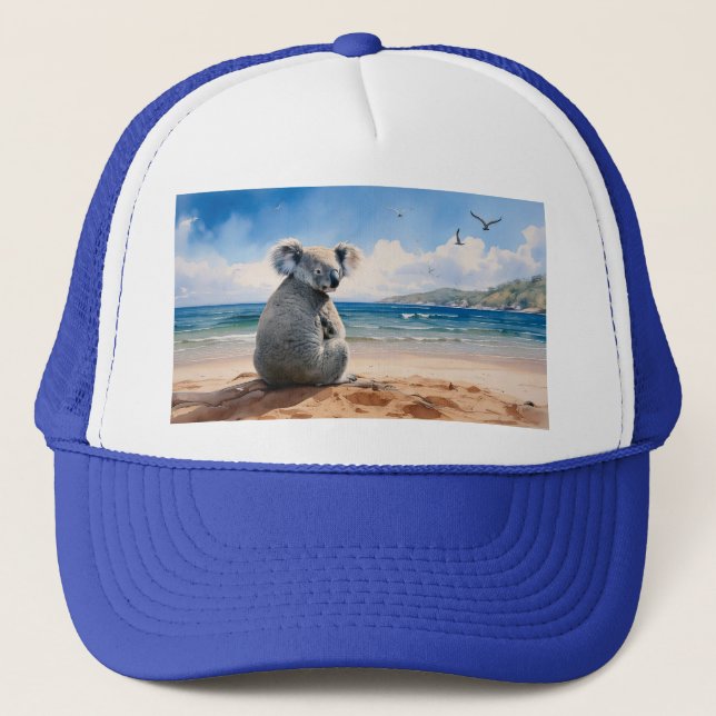 Casquette Koala regardant l'océan (Devant)
