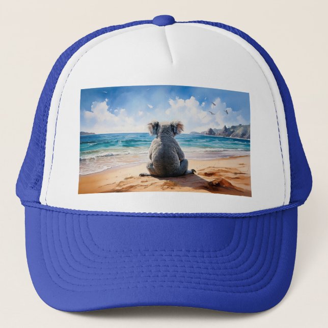 Casquette Koala regarde l'océan (Devant)