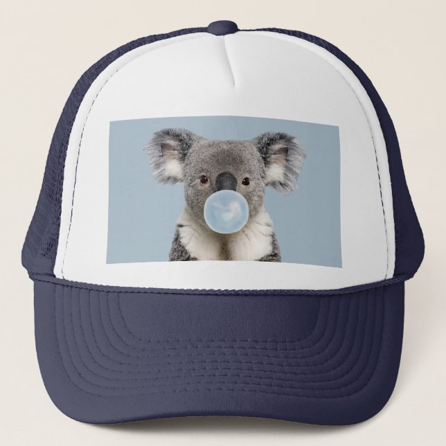Casquette Koala souffle une gomme à bulle bleue (Devant)