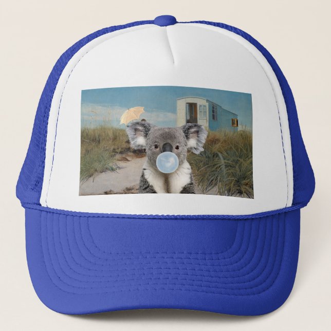 Casquette Koala souffle une gomme à la plage (Devant)