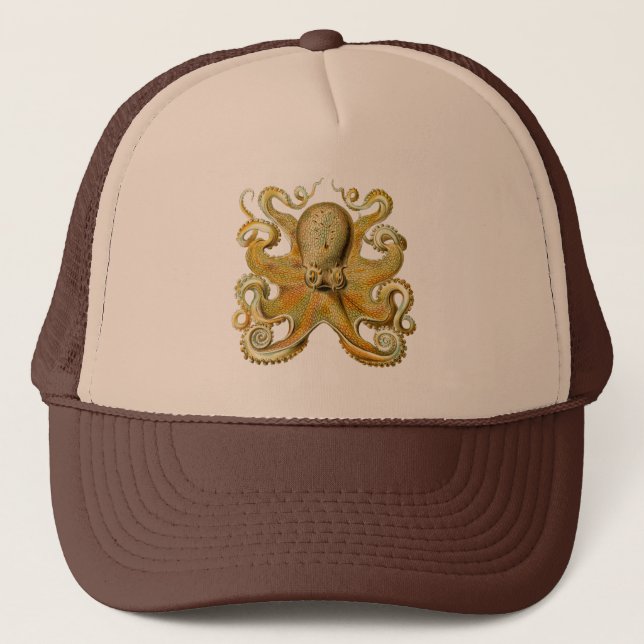 Casquette Kraken vintage, Octopus Gamochonia, Ernst Haeckel (Devant)