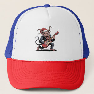 Casquette Krampus maléfique jouant de la musique électrique