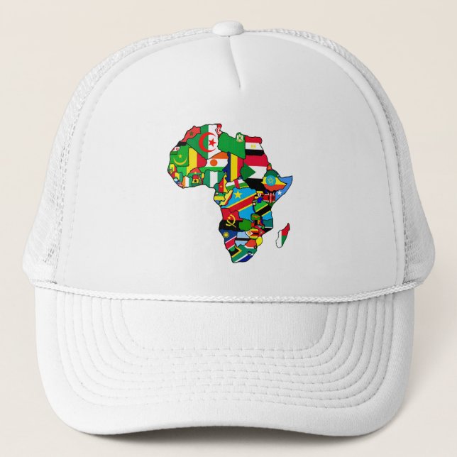 Casquette La carte africaine des drapeaux de l'Afrique dans (Devant)