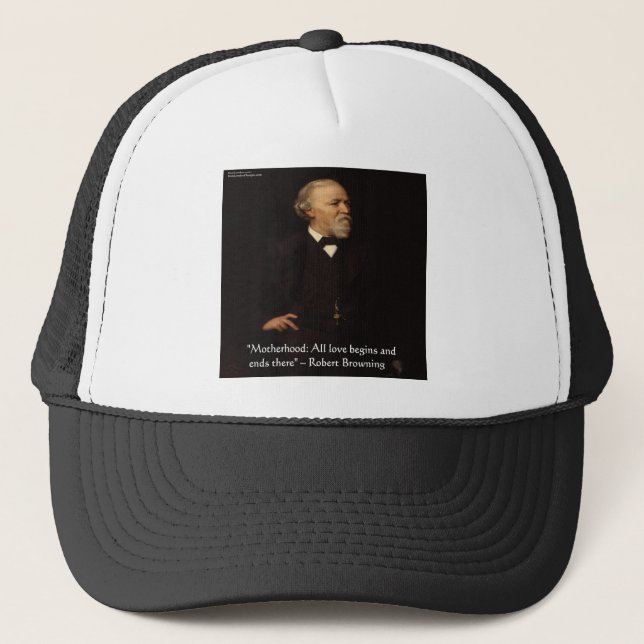 Casquette La citation célèbre de Robert Browning sur la mate (Devant)
