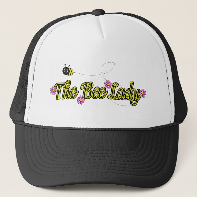 Casquette la dame d'abeille avec des fleurs (Devant)