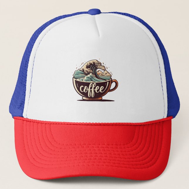 Casquette La Grande Vague De Café (Devant)