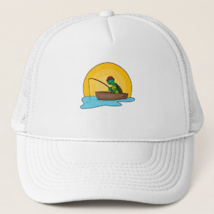 Casquette La grenouille comme pêcheur dans le bateau