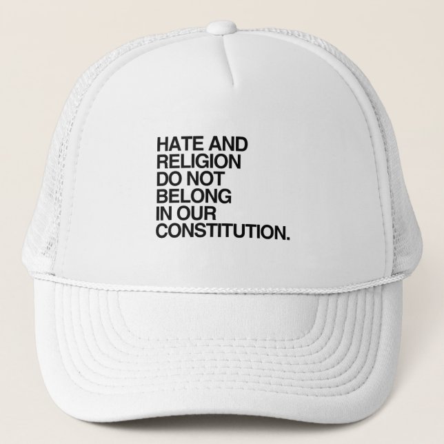CASQUETTE LA HAINE ET LA RELIGION N'APPARTIENNENT PAS (Devant)