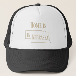 Casquette La maison est au Nebraska (sable sur le noir)