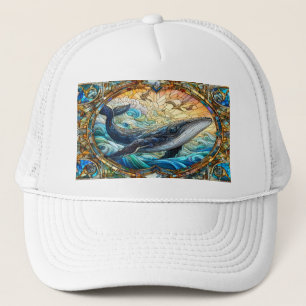 Casquette La Majestueuse Mosaïque Marine Une Baleine De Verr