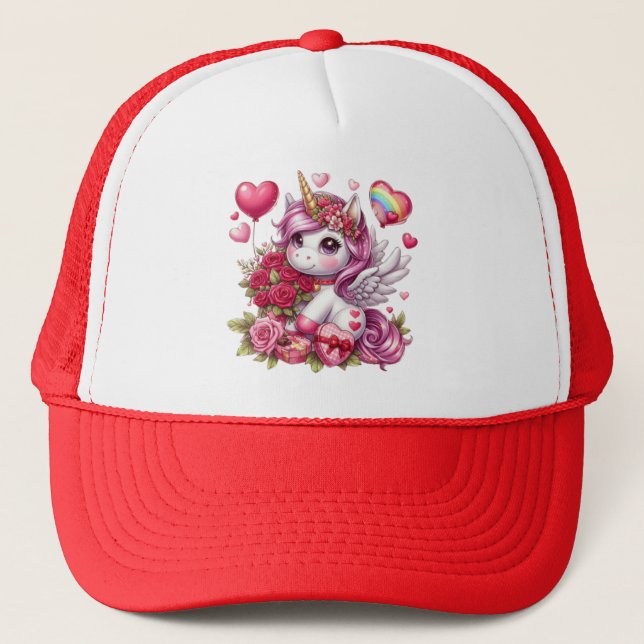Casquette La mignonne Saint Valentin licorne (Devant)