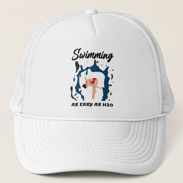 Casquette La natation aussi facile que H2O - Création de nat (Devant)
