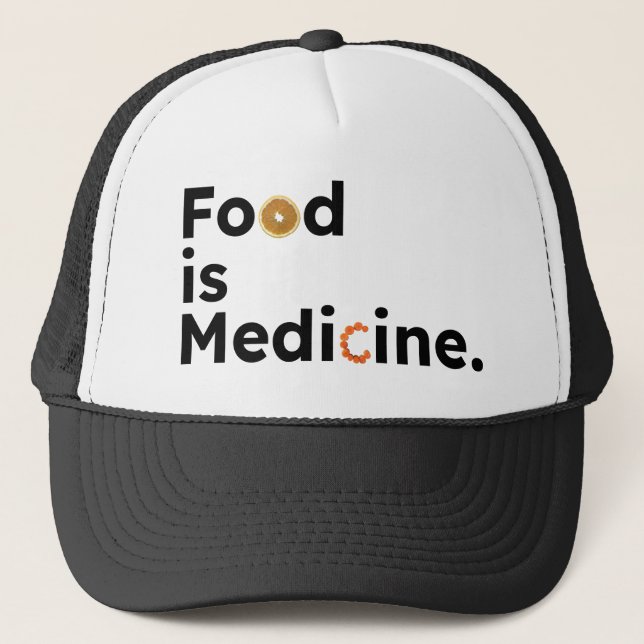 Casquette La nourriture est la médecine (Devant)