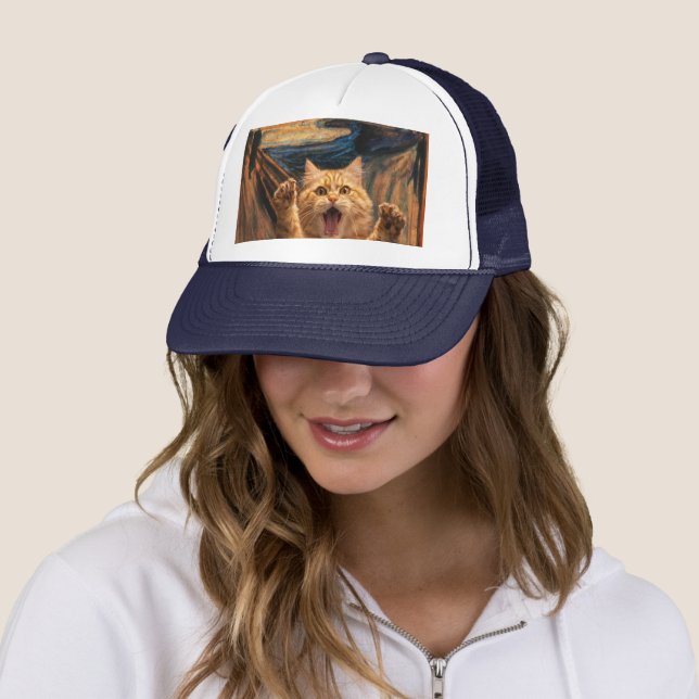Casquette La parodie d'art du chat dans Le Cri               (En situation)