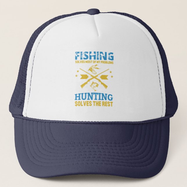 Casquette LA PÊCHE résout la plupart de mes problèmes la cha (Devant)