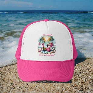 Casquette La Plage Répare La Plage De Flamant rose Tout
