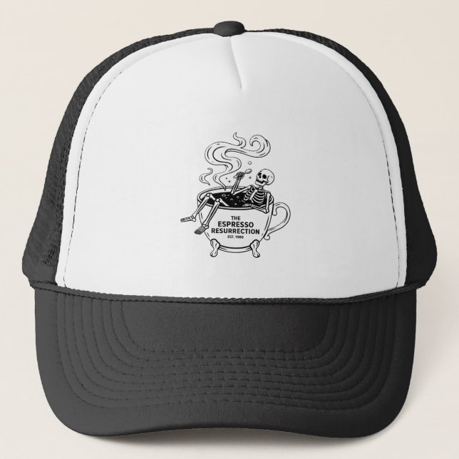 Casquette La Résurrection de l'Espresso Squelette Drôle de C (Devant)