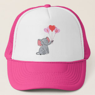 Casquette La Saint Valentin des éléphants Je t'aime coeur