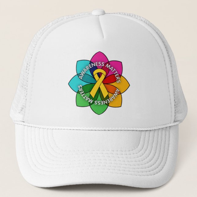 Casquette La sensibilisation au cancer chez l'enfant compte  (Devant)