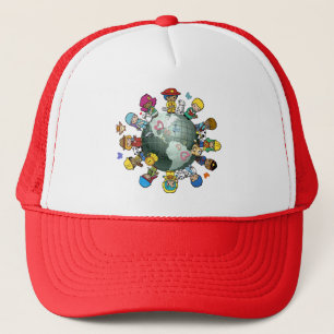 Casquette La terre de planète d'amour : Unissez pour la pai