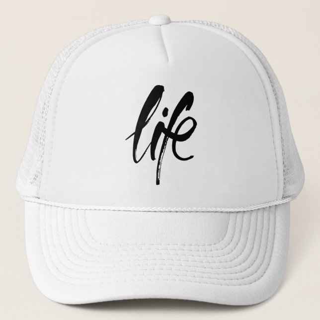 Casquette La vie en noir brossé (Devant)