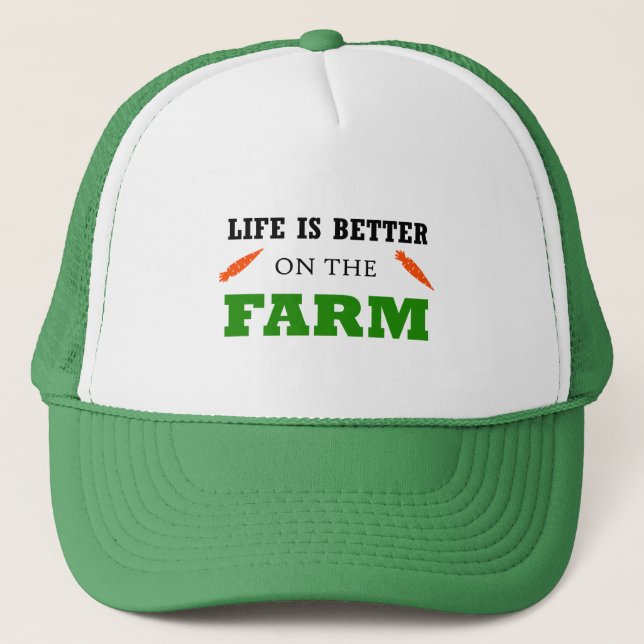Casquette La vie est meilleure à la ferme (Devant)