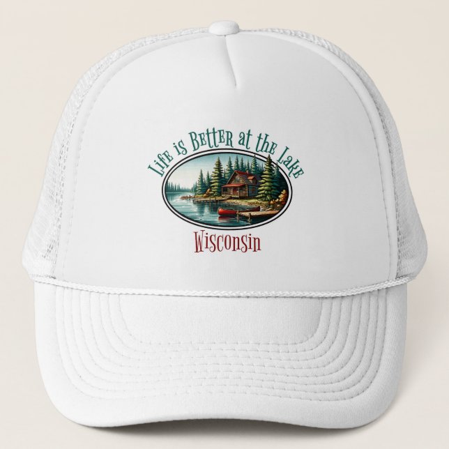 Casquette La vie est meilleure au lac (Devant)