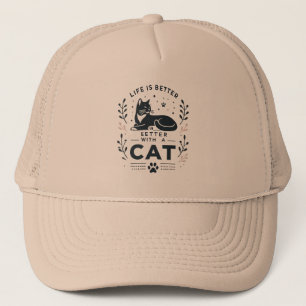 Casquette La vie est meilleure avec un chat