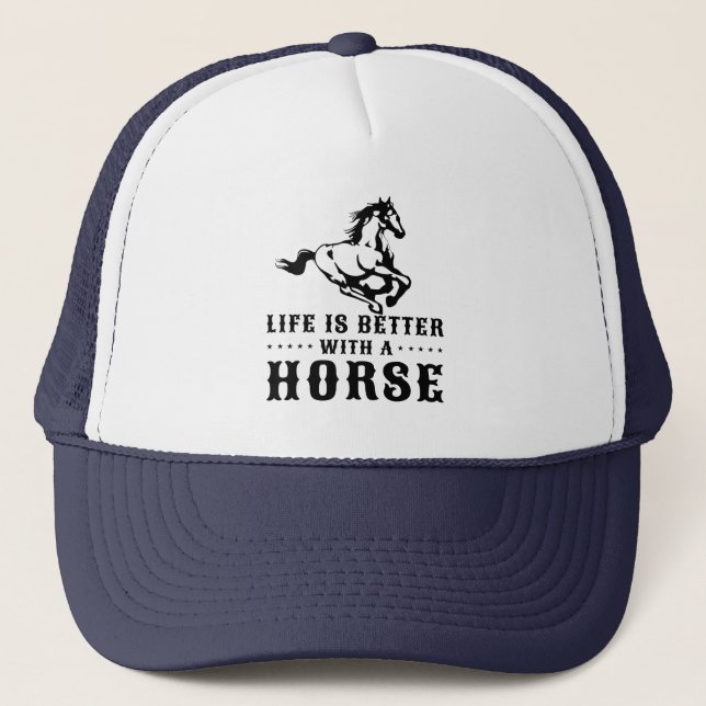 CASQUETTE LA VIE EST MEILLEURE AVEC UN CHEVAL (Devant)