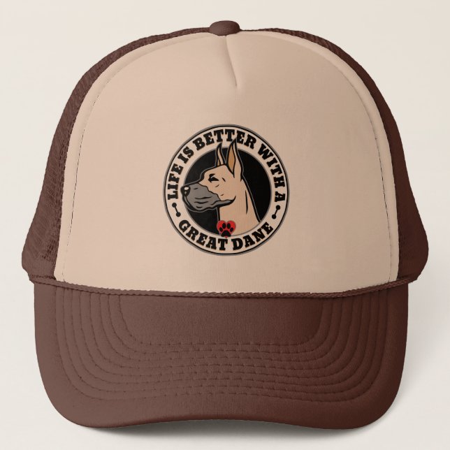 Casquette La Vie Est Meilleure Avec Une Grande Race De Chien (Devant)