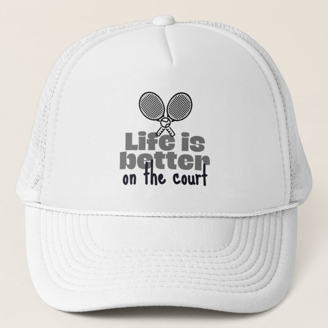 Casquette La vie est meilleure sur le court de tennis (Devant)