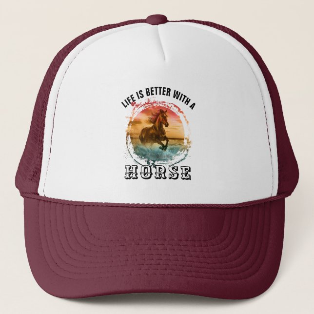 CASQUETTE LA VIE EST MIEUX AVEC UN CHEVAL (Devant)