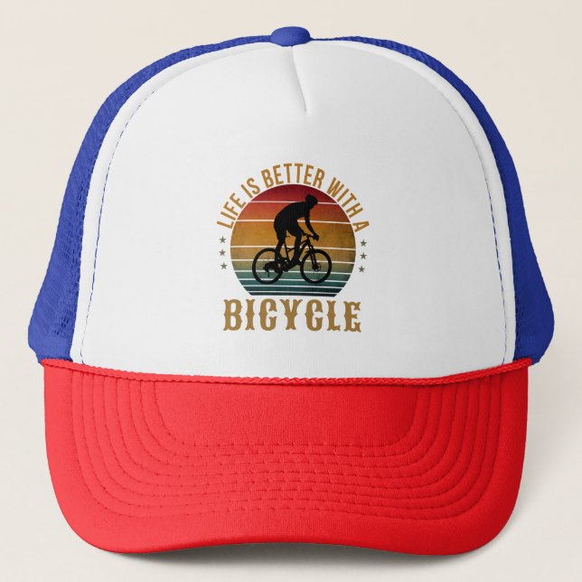 CASQUETTE LA VIE EST MIEUX AVEC UN VÉLO (Devant)